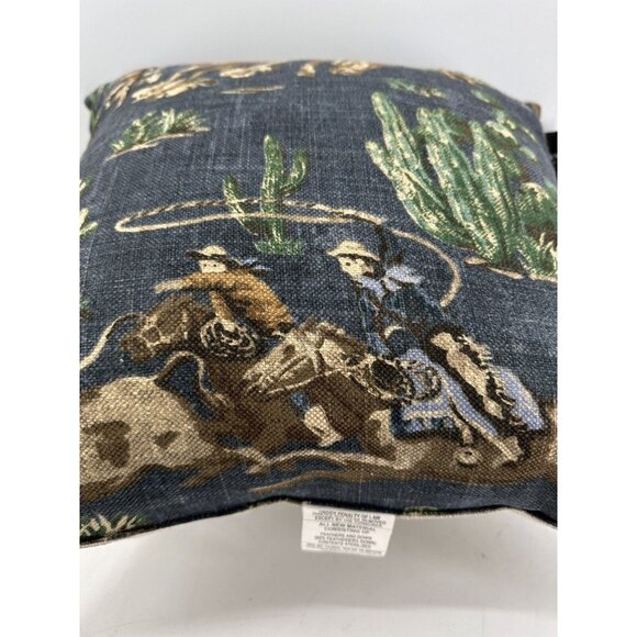 Canaan Western Rodeo Throw Pillow Cotton Blend 20”x20” Duck Feathers Filled - Picture 7 of 12